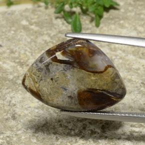 9.97 ct Multicolor Jasper Gemstone, Jasper Gem in Trillion Cabochon Shape for Sale.