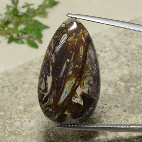 Multicolor Jasper Gem - 21.9ct Pear Cabochon (ID: 478233)