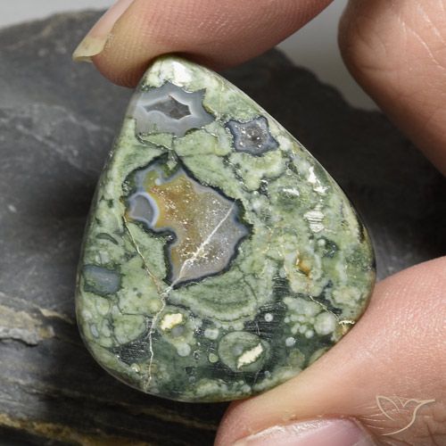 35.35ct Natural Multicolor Jasper, Pear Shape, Opaque