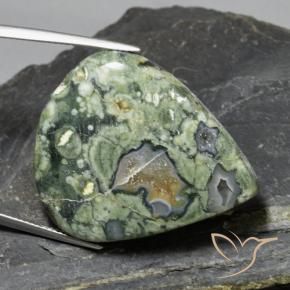 35.35 ct Multicolor Jasper Stone, Natural Jasper in Pear Cabochon Shape for Sale