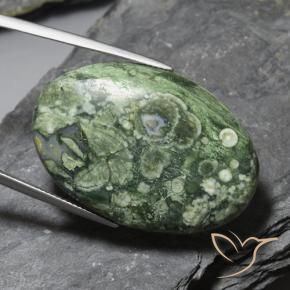 38.32 ct Multicolor Jasper Stone, Natural Jasper in Oval Cabochon Shape for Sale