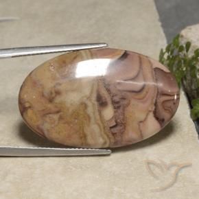 24.61 ct Multicolor Jasper Stone, Natural Jasper in Oval Cabochon Shape for Sale