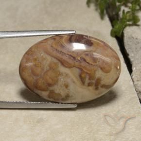 15.35 ct Multicolor Jasper Stone, Natural Jasper in Oval Cabochon Shape for Sale