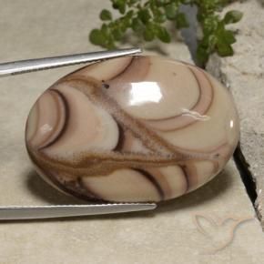 26.81 ct Multicolor Jasper Stone, Natural Jasper in Oval Cabochon Shape for Sale