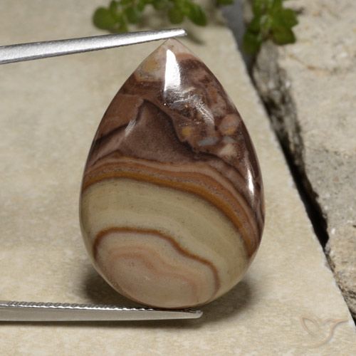 18.38ct Natural Multicolor Jasper, Pear Shape, Opaque