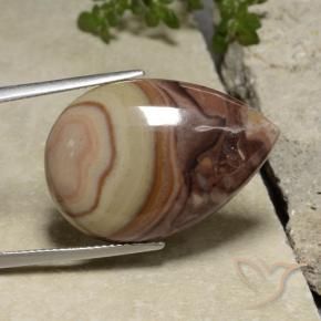 18.38 ct Multicolor Jasper Stone, Natural Jasper in Pear Cabochon Shape for Sale