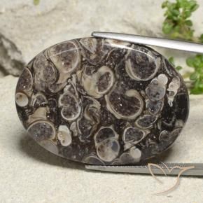 36.83 ct Multicolor Jasper Stone, Natural Jasper in Oval Cabochon Shape for Sale