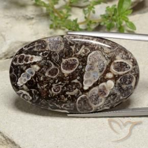 43.97 ct Multicolor Jasper Stone, Natural Jasper in Oval Cabochon Shape for Sale