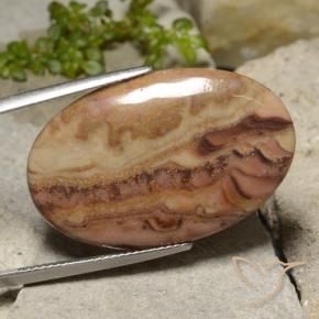 16.98 ct Multicolor Jasper Stone, Natural Jasper in Oval Cabochon Shape for Sale