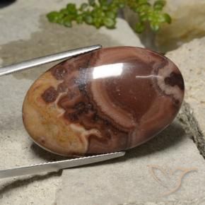 26.25 ct Multicolor Jasper Stone, Natural Jasper in Oval Cabochon Shape for Sale