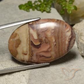 18.42 ct Multicolor Jasper Stone, Natural Jasper in Oval Cabochon Shape for Sale