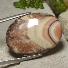 18.14 ct Multicolor Jasper Stone, Natural Jasper in Oval Cabochon Shape for Sale