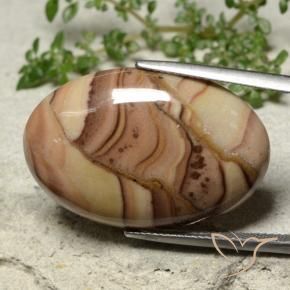 25.71 ct Multicolor Jasper Stone, Natural Jasper in Oval Cabochon Shape for Sale
