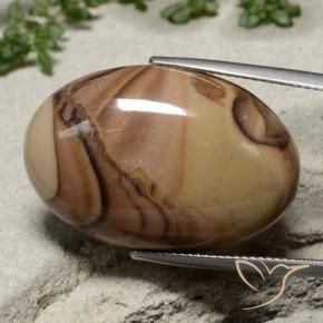 25.96 ct Multicolor Jasper Stone, Natural Jasper in Oval Cabochon Shape for Sale