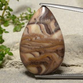 Multicolor Jasper Gem - 19.2ct Pear Cabochon (ID: 481208)