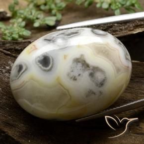 45.18 ct Multicolor Jasper Stone, Natural Jasper in Oval Cabochon Shape for Sale
