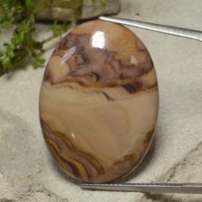 24.47 ct Multicolor Jasper Gemstone, Jasper Gem in Oval Cabochon Shape for Sale.