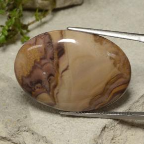 24.47 ct Multicolor Jasper Stone, Natural Jasper in Oval Cabochon Shape for Sale