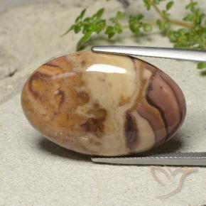 23.49 ct Multicolor Jasper Stone, Natural Jasper in Oval Cabochon Shape for Sale
