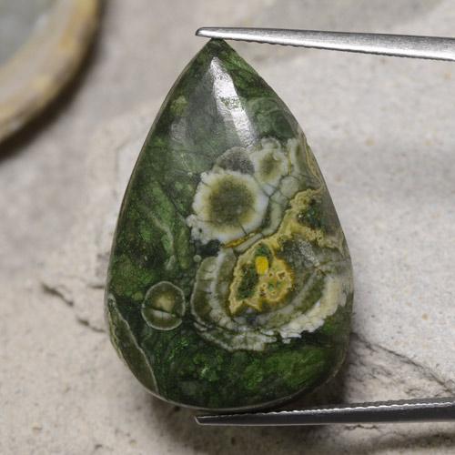 Multicolor Jasper Gem - 17.2ct Pear Cabochon (ID: 481370)