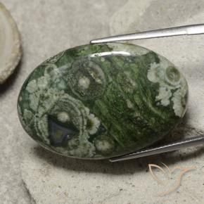 29.52 ct Multicolor Jasper Stone, Natural Jasper in Oval Cabochon Shape for Sale