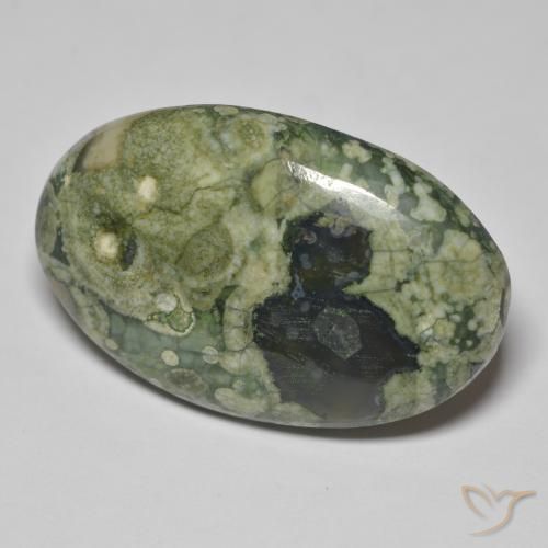 33.43 ct Multicolor Jasper Stone, Natural Jasper in Oval Cabochon Shape for Sale