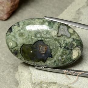 31.92 ct Multicolor Jasper Stone, Natural Jasper in Oval Cabochon Shape for Sale