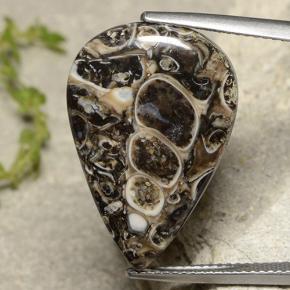13.84 ct Multicolor Jasper Stone, Natural Jasper in Pear Cabochon Shape for Sale