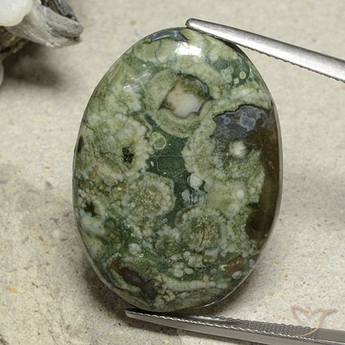 Jaspe Multicolor Cabujón Óvalo de 30,6 x 21,8mm de Indonesia, peso de 27.91 ct, piedra preciosa natural No tratado en claridad Opaco, Jaspe de 1 pieza - Color: Multicolor, dureza Mohs de 6.5 - 7 Adecuado para joyas de uso diario, Photo A