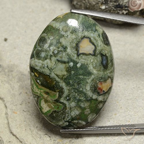 24.10ct Natural Multicolor Jasper, Oval, Opaque