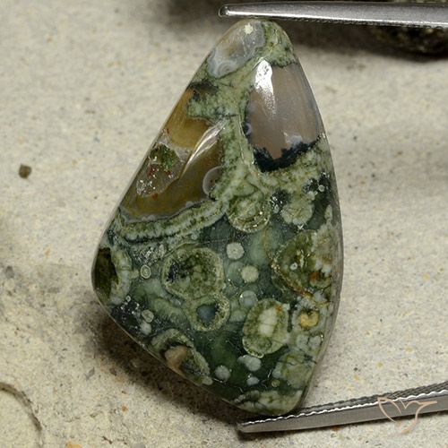 Multicolor Jasper Gem - 20.5ct Shark Fin Cabochon (ID: 482472)