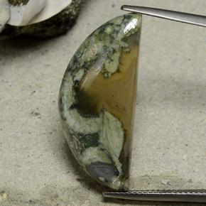 12.4ct Half Moon Cabochon Multicolor Jasper Gem for sale 12.4ct Half Moon Cabochon Multicolor Jasper Gem (ID: 482473)