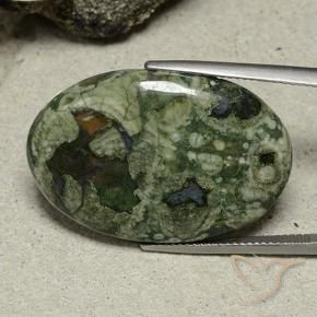 26.08 ct Multicolor Jasper Stone, Natural Jasper in Oval Cabochon Shape for Sale