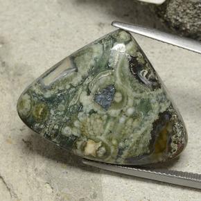 24.33 ct Multicolor Jasper Gemstone, Jasper Gem in Pear Cabochon Shape for Sale.