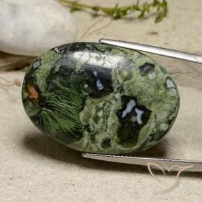 32.16 ct Multicolor Jasper Stone, Natural Jasper in Oval Cabochon Shape for Sale