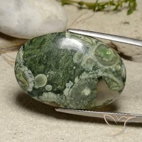 24.37 ct Multicolor Jasper Stone, Natural Jasper in Oval Cabochon Shape for Sale