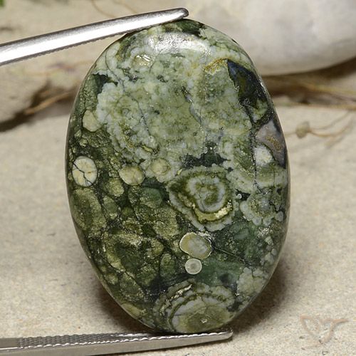 25.67ct Natural Multicolor Jasper, Oval, Opaque