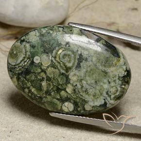 25.67 ct Multicolor Jasper Stone, Natural Jasper in Oval Cabochon Shape for Sale