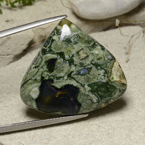 Multicolor Jasper Gem - 23.2ct Pear Cabochon (ID: 482526)