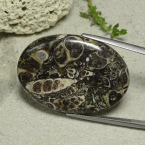 33.14 ct Multicolor Jasper Stone, Natural Jasper in Oval Cabochon Shape for Sale