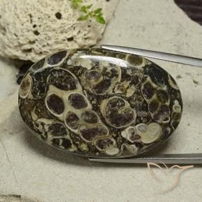 71.95 ct Multicolor Jasper Stone, Natural Jasper in Oval Cabochon Shape for Sale