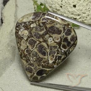 46.19 ct Multicolor Jasper Stone, Natural Jasper in Pear Cabochon Shape for Sale