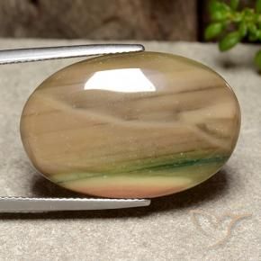 25.96 ct Multicolor Jasper Stone, Natural Jasper in Oval Cabochon Shape for Sale