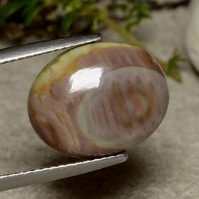 5.51 ct Multicolor Jasper Stone, Natural Jasper in Oval Cabochon Shape for Sale