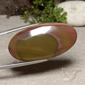 40.75 ct Multicolor Jasper Stone, Natural Jasper in Oval Cabochon Shape for Sale