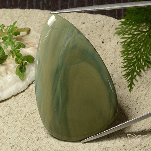 42.95ct Natural Multicolor Jasper, Pear Shape, Opaque