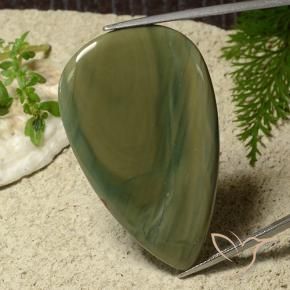 42.95 ct Multicolor Jasper Stone, Natural Jasper in Pear Cabochon Shape for Sale