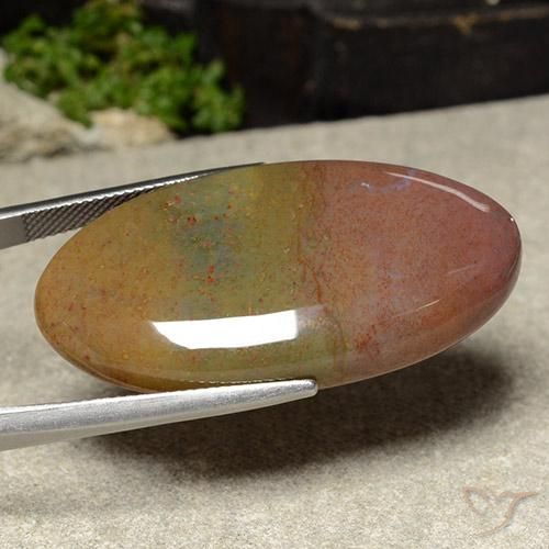 Jasper Gemstone in 39.2 x 21.2 mm Size for Sale, Jasper Stone in Multicolor Color