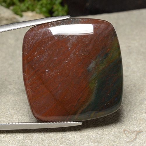 32.72ct Natural Multicolor Jasper, Cushion, Opaque