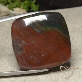 32.72 ct Multicolor Jasper Stone, Natural Jasper in Cushion Cabochon Shape for Sale